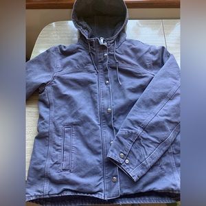 CARHARTT Women’s Purple Canvas hooded Sherpa lined Work Jacket Size Small